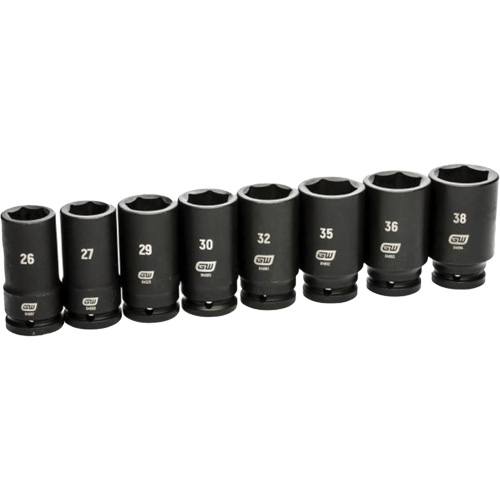 Jeu de douilles SAE &agrave; 6 pans, 8 Mcx, Chocs, Prise de 3/4", Profond The Estey Group
