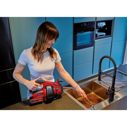 TE-DA 18/760 Li 18V Cordless Drain Auger (Tool Only), Powered, 25' Cable Length, 1/4" Cable Diameter The Estey Group