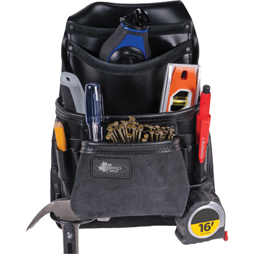 Sac robuste Phantom pour clous et outils, Cuir, 10 pochettes, Noir The Estey Group