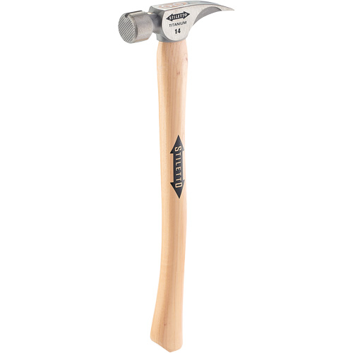 Marteau &agrave; face en titane frais&eacute;e avec manche incurv&eacute; en noyer, 14 oz, Prise en Bois, 18" lo The Estey Group