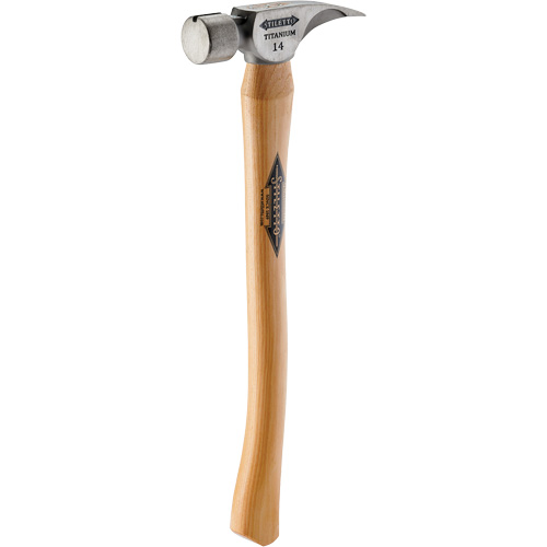 Marteau &agrave; face lisse en titane avec manche incurv&eacute; en noyer, 14 oz, Prise en Bois, 18" lo The Estey Group