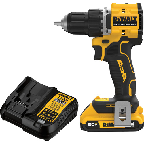 ATOMIC COMPACT SERIES Brushless Cordless Drill/Driver Kit, Lithium-Ion, 20 V, 1/2" Chuck The Estey Group