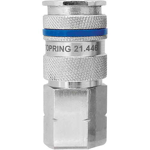 QUIKSILVER Industrial Quick Coupler, Nickel Plated Brass, 1/4", Female NPT, 435 PSI The Estey Group