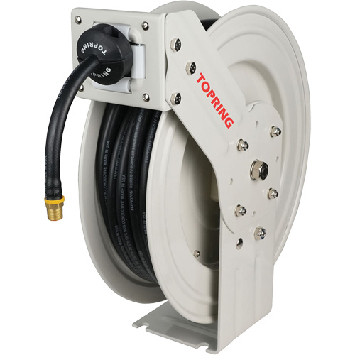 D&eacute;vidoir de tuyau &agrave; rappel automatique &agrave; bras simple de type L MAXREEL avec tuyau en caoutchouc, Air, 3/8" x 50', Tuyau simple, 250 PSI The Estey Group