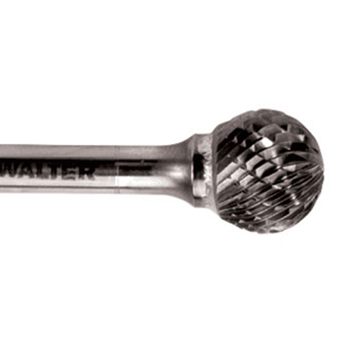 Double Cut Ball Nose Burr, SD-5, 1/2" Dia., 1/4" Shank, 7/16" Depth of Cut The Estey Group