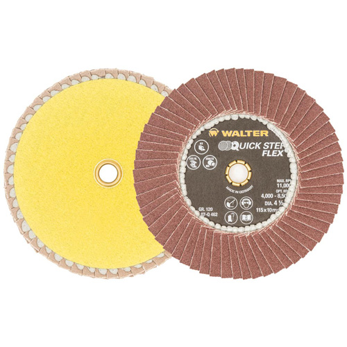 Disque &agrave; lamelles QUICK-STEP FLEX, 4-1/2" x Type 29, Grain 120, Oxyde d'aluminium The Estey Group