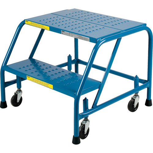 Escabeau roulant, 2 marches, Largeur de la marche 18", Hauteur de la plateforme 19", Acier The Estey Group