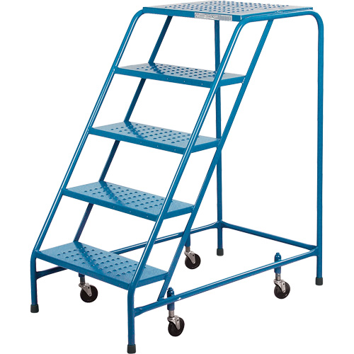 Escabeau roulant, 5 marches, Largeur de la marche 18", Hauteur de la plateforme 46", Acier The Estey Group