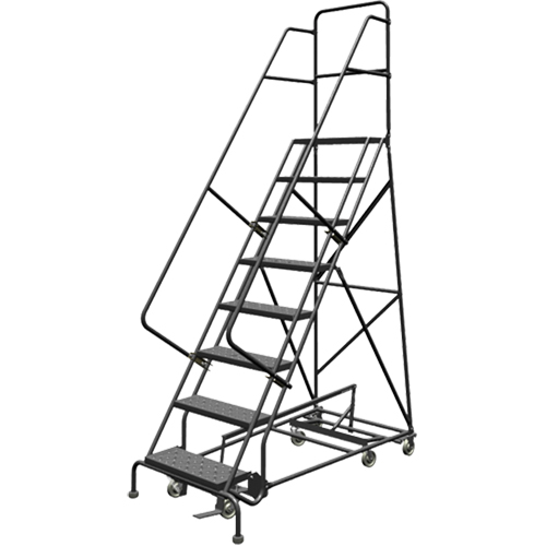 All Directional Rolling Ladder, 8 Steps, 24" Step Width, 80" Platform Height, Steel The Estey Group