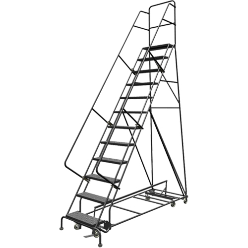 &eacute;chelles roulantes multidirectionnelles, 12 marches, Largeur de la marche 24", Hauteur de la plateforme 120", Acier The Estey Group