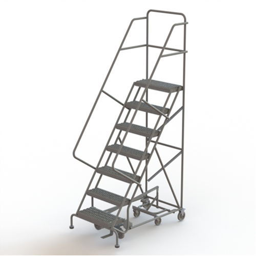 All Directional Rolling Ladder, 7 Steps, 24" Step Width, 70" Platform Height, Steel The Estey Group