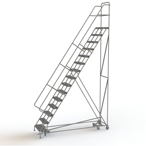 All Directional Rolling Ladder, 15 Steps, 24" Step Width, 150" Platform Height, Steel The Estey Group