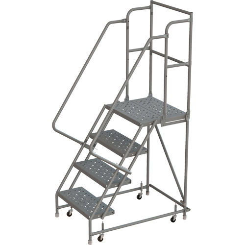 Deep Top Step Rolling Ladder, 4 Steps, 24" Step Width, 40" Platform Height, Steel The Estey Group