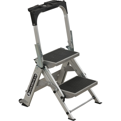 &eacute;chelle escabeau avec roues pivotantes, 2 marches, 23" x 21" x Hauteur 34,50" The Estey Group