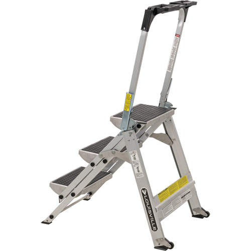 Tilt & Roll Step Stool Ladder, 3 Steps, 34" x 22" x 50.75" High The Estey Group