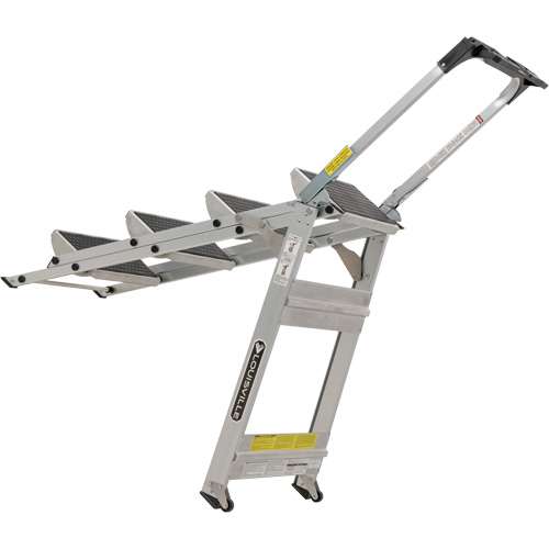 &eacute;chelle escabeau avec roues pivotantes, 4 marches, 44,25" x 22,13" x Hauteur 59" The Estey Group