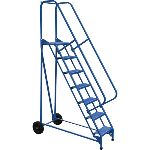 Roll-A-Fold Ladder, 7 Steps, Perforated, 70" High The Estey Group