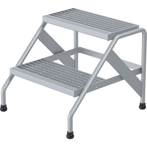 Escabeau en aluminium, 2 marche(s), 22-13/16" la x 24-9/16" lo x 20" h, Capacit&eacute; 500 lb The Estey Group
