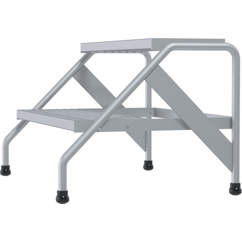 Aluminum Step Stand, 2 Step(s), 32-13/16" W x 24-9/16" L x 20" H, 500 lbs. Capacity The Estey Group