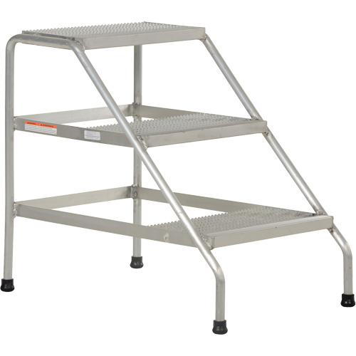 Aluminum Step Stand, 3 Step(s), 22-13/16" W x 34-9/16" L x 30" H, 500 lbs. Capacity The Estey Group