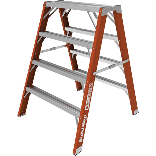 Escabeau chevalet &eacute;tabli Buildman, 4' ha x 36,25" la x 40,5" pr, Capacit&eacute; de 300 lb, Fibre de verre The Estey Group