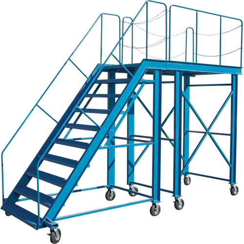Snow Ladder, Steel, 10 Steps, 99" H, 85-1/2" D, 48" Step, Serrated The Estey Group