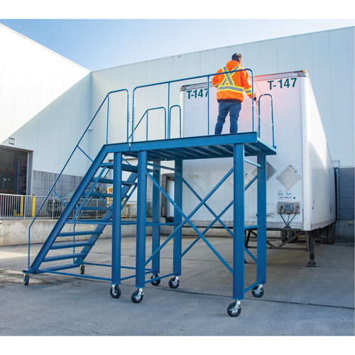 Snow Ladder, Steel, 10 Steps, 99" H, 85-1/2" D, 48" Step, Serrated The Estey Group