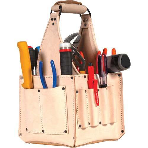 Electrical & Maintenance Tool Pouches, Leather, 17 Pockets, Beige The Estey Group