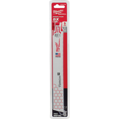 The Torch Ice Hardened Sawzall&reg; Blade, Bi-Metal, 10 TPI, 9" L x 1" W The Estey Group