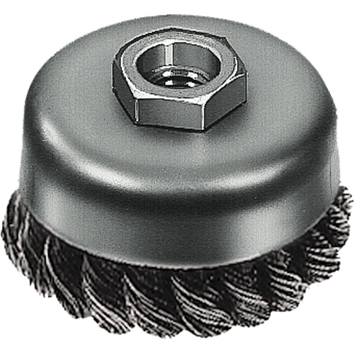 Brosse boisseau &agrave; fil nou&eacute;, 3" dia. x 5/8"-11 arbre The Estey Group