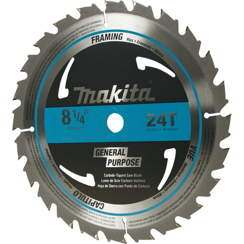 Carbide-Tipped Circular Framing Saw Blade, 8-1/4", 24 Teeth, Wood Use The Estey Group