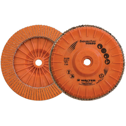 Disque &agrave; lamelles Turbo Enduro-Flex, 6" x 5/8"-11, Type 27S, Grain 36/60, C&eacute;ramique The Estey Group