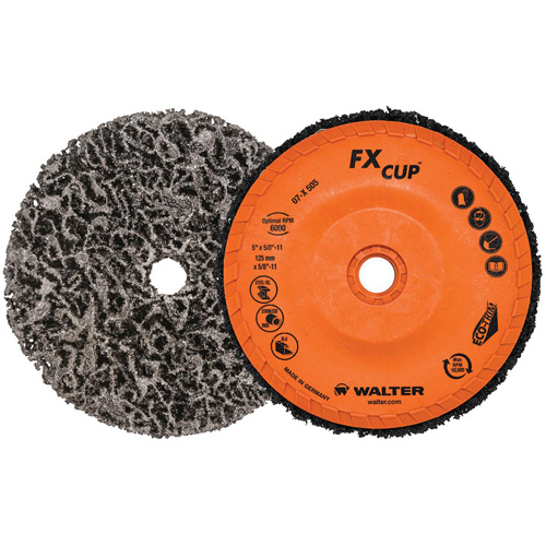 Brosse-boisseau de nettoyage FX, 5" dia., Oxyde d'aluminium The Estey Group