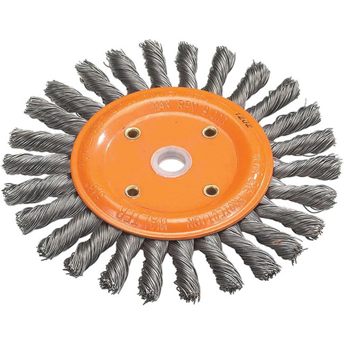 Disque &agrave; fils nou&eacute;s torsad&eacute;s d'&eacute;tabli, Dia. 6", Fils 0,0118", Arbre 5/8", Acier The Estey Group