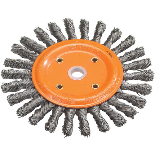 Disque &agrave; fils nou&eacute;s torsad&eacute;s d'&eacute;tabli, Dia. 8", Fils 0,0118", Arbre 5/8", Acier The Estey Group