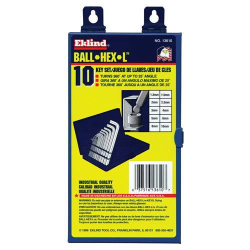 Balldrive Hex Key, Hex End, 5/64" x 3.2" L, L Shape The Estey Group