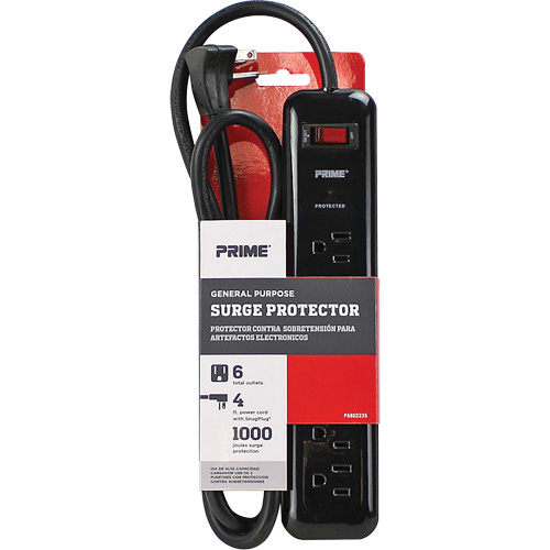 Protecteurs de surtension, 6 Prises, 1000 J, 1875, Cordon 4' The Estey Group