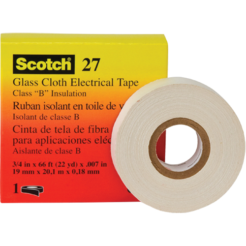 Rubans isolants en toile de verre 27 Scotch, 19 mm (3/4") la x 20 m (66') lo The Estey Group