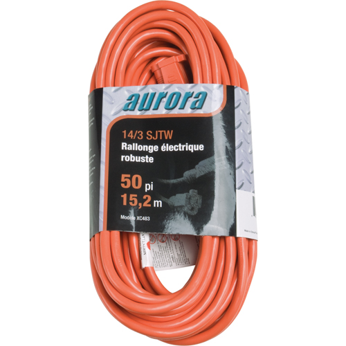 Cordon rallonge en vinyle, Ext&eacute;rieur, SJTW, AWG 14/3, 15 A, 50' The Estey Group