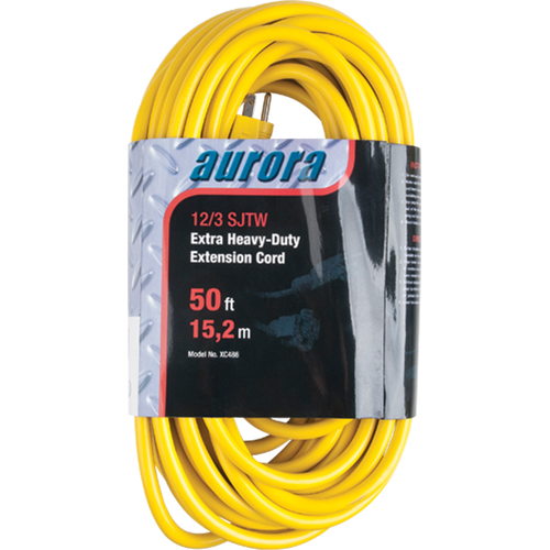 Vinyl Extension Cord, Outdoor, SJTW, 12/3 AWG, 15 A, 50' The Estey Group