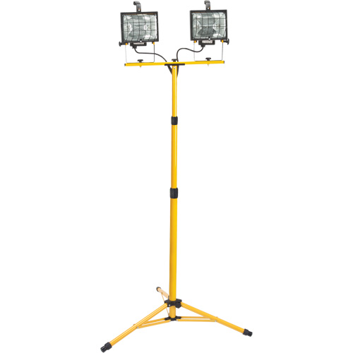 Twin-Head Work Light, Halogen, 500 W, 16000 Lumens, Steel Housing The Estey Group