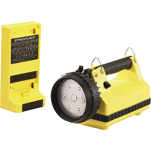 E-Flood&reg; LiteBox&reg; Lantern with Vehicle Mount System, LED, 615 Lumens, 8 Hrs. Run Time, Rechargeable Batteries, Included The Estey Group