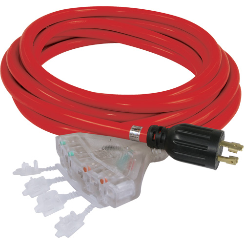 Rallonge pour g&eacute;n&eacute;ratrice &agrave; quatre prises, STW, AWG 10, 20 A, 4 prise(s), 25' The Estey Group