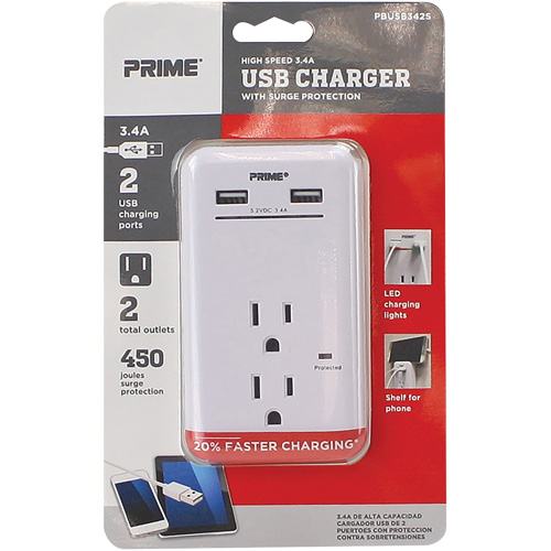 Chargeur USB Prime avec protection contre la surtension The Estey Group