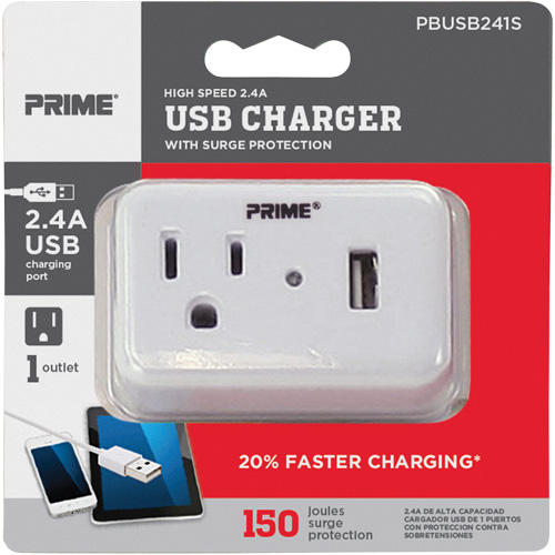 Chargeur USB Prime avec protection contre la surtension The Estey Group
