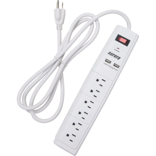 USB Charging Surge Protector, 6 Outlets, 1200 J, 1875 W, 6' Cord The Estey Group