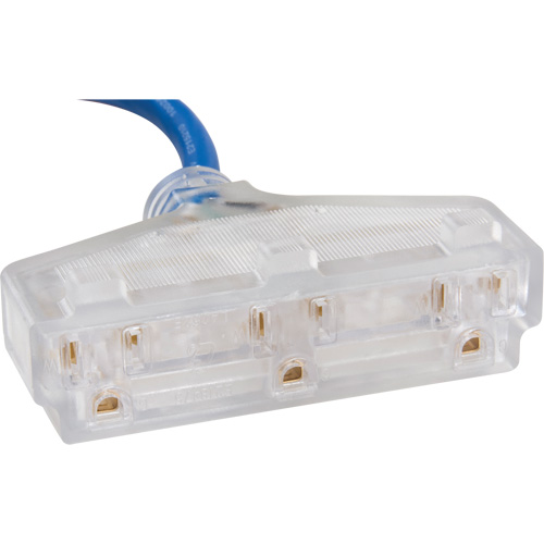 TPE-Rubber Extension Cord with Light Indicator, All-Weather, SJEOW, 14/3 AWG, 15 A, 3 Outlet(s), 25' The Estey Group