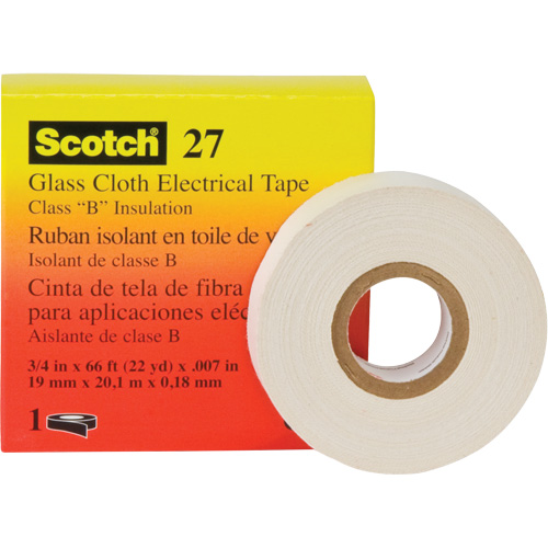 Scotch&reg; 27 Glass Cloth Electrical Tape, 12 mm (1/2") W x 20 m (66') L The Estey Group