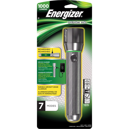 Lampe de poche Vision HD Focus, DEL, 1000 lumens, Piles Rechargeable The Estey Group