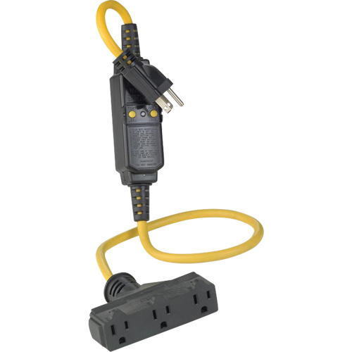 Rallonge et connecteur DDFT en ligne &agrave; trois branchements, 120 V, 15 A, Cordon de 3' The Estey Group